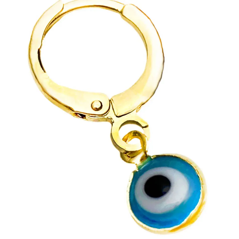 Brinco Argola Olho Grego Azul Claro Mini (1,5g) (Banho Ouro 18k) - Image 2