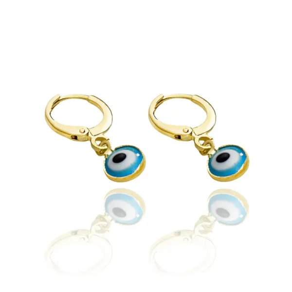 Brinco Argola Olho Grego Azul Claro Mini (1,5g) (Banho Ouro 18k) - Image 3