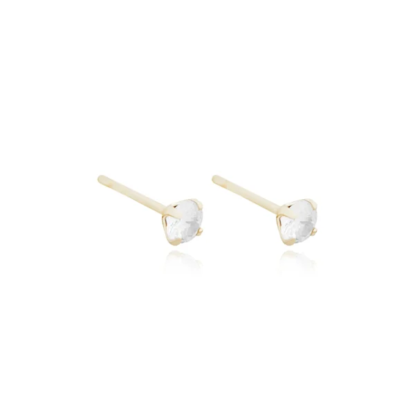 Brinco Pedra de Zircônia Circular (4mmX4mm) (Banho Ouro 18k) - Image 2