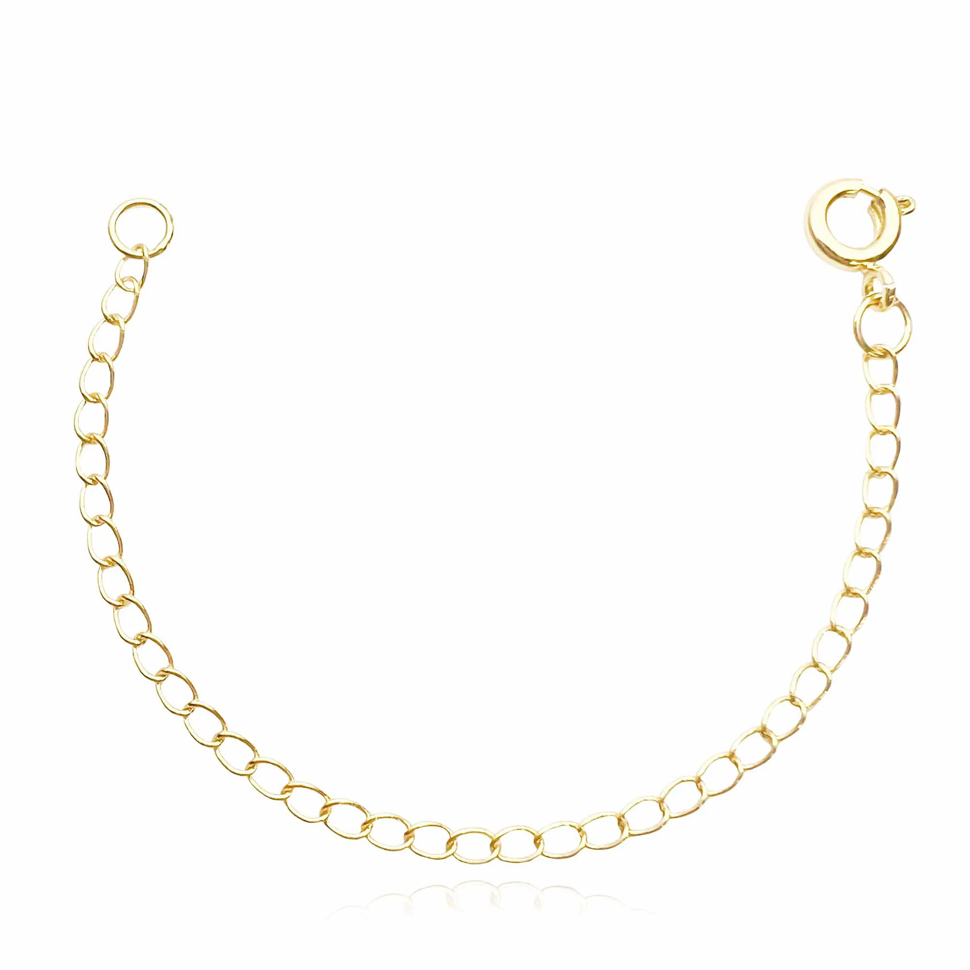 Extensor 2,4mm 10cm (Fecho Tradicional) (1,1g) (Banho Ouro 18k)