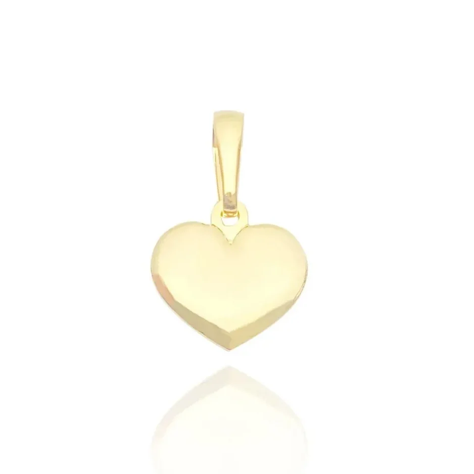 Pingente Coração Liso 2 (1,1cmX1,4cm) (Banho Ouro 18k)