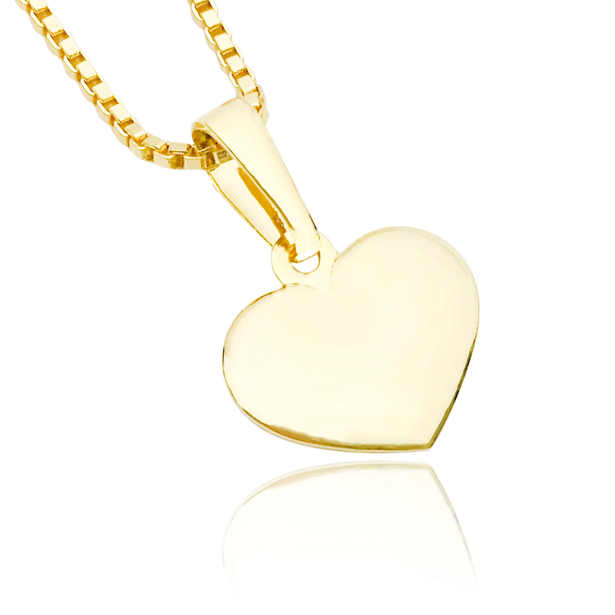 Pingente Coração Liso 2 (1,1cmX1,4cm) (Banho Ouro 18k) - Image 2