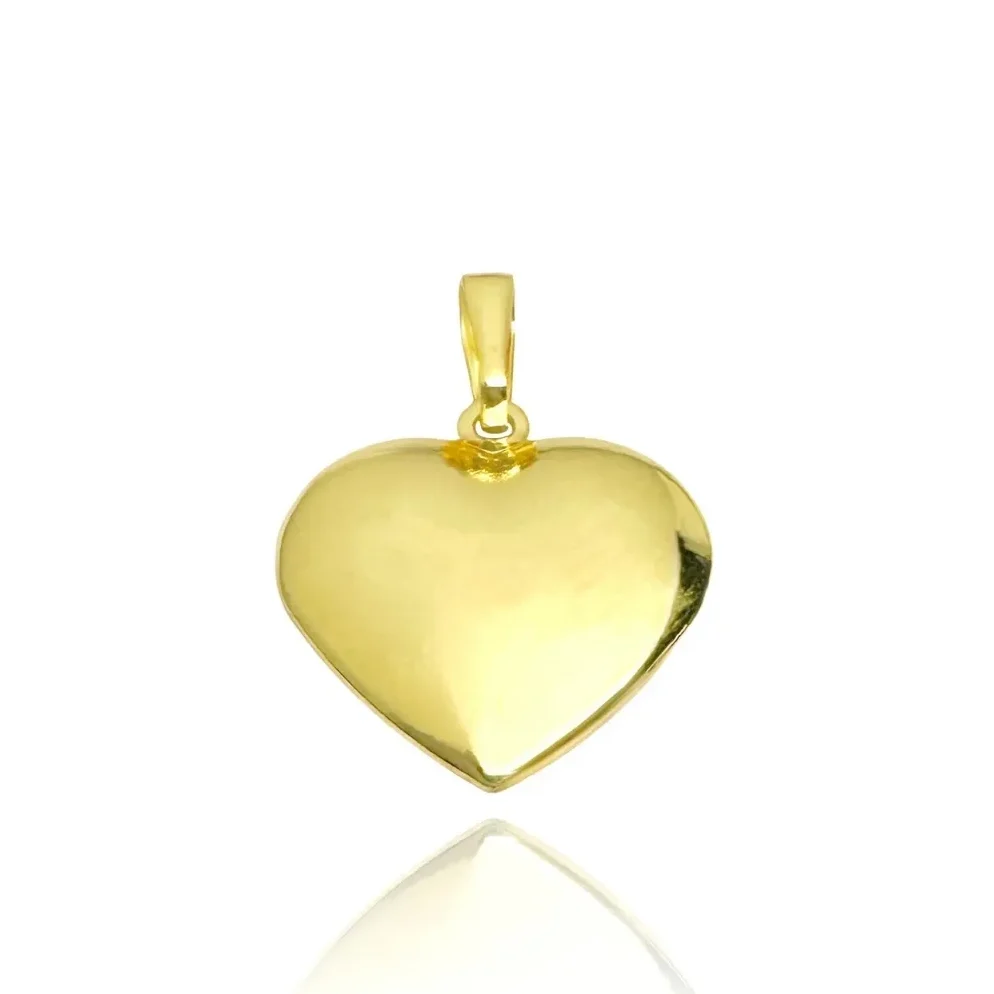 Pingente Coração Liso (2,4cmX2,1cm) (Banho Ouro 18k)