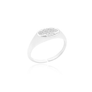 Anel 25 Pedras Cravejadas em Zircônia (Ajustável) (PRATA 925 MACIÇA)