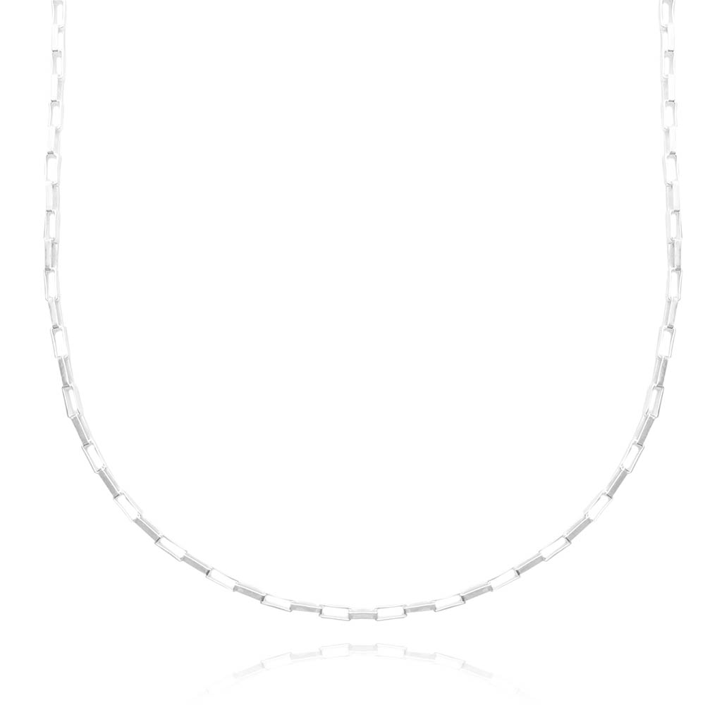 Corrente Carrier Quadrada (Cubinho) 1,5mm (PRATA 925 MACIÇA)