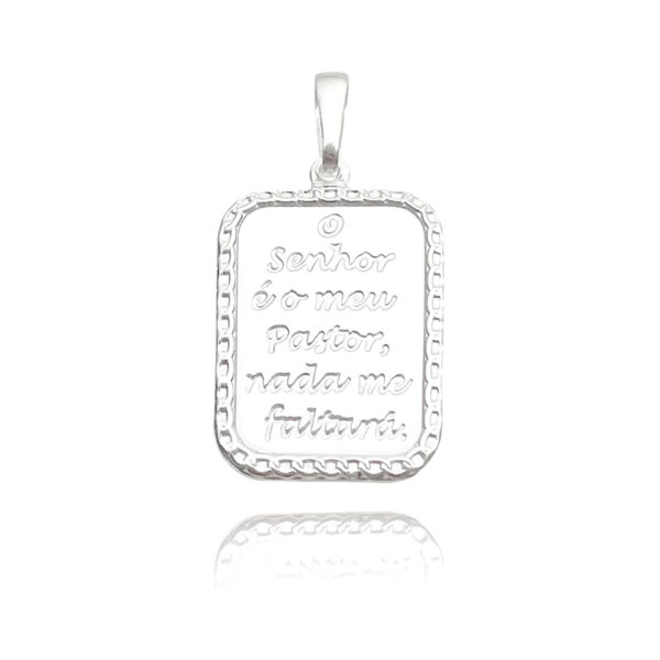 Pingente Placa "O senhor é o meu pastor" (2,7cmX1,9cm) (PRATA 925 MACIÇA)