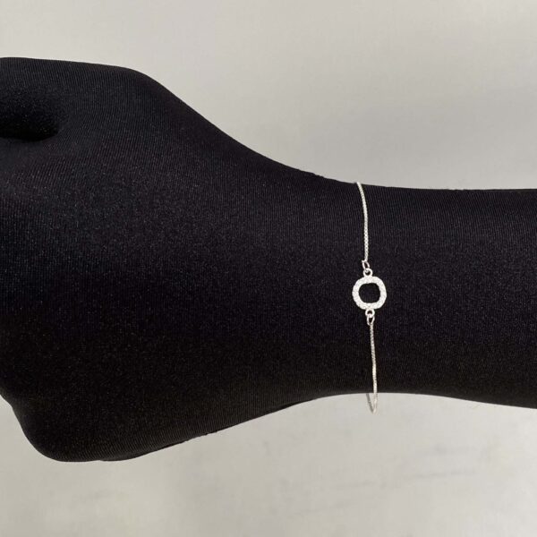 Pulseira Veneziana Redonda Cravejada em Zircônia (Fecho Tradicional) (Ajustável) (PRATA 925 MACIÇA) - Image 3